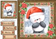 Gorgeous Festive Panda With Red Flowers 8x8