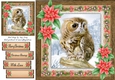 Gorgeous Festive Owl With Red Flowers 8x8