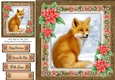 Gorgeous Festive Fox With Red Flowers 8x8