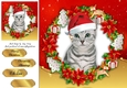 Gorgeous Grey Kitten In Santa Hat 8x8