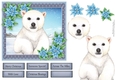 Gorgeous Polar Bear With Blue Flowers 6x6