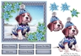 Gorgeous Puppy With Blue Flowers 6x6