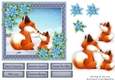 Gorgeous Foxes With Blue Flowers 6x6
