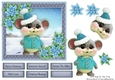 Gorgeous Mouse In A Bobble Hat With Blue Flowers 6x6