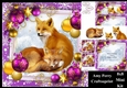 Gorgeous Foxes With Purple & Gold Baubles 8x8 Mini Kit