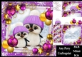 Gorgeous Penguins With Purple & Gold Baubles 8x8 Mini Kit