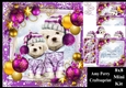 Gorgeous Dogs With Purple & Gold Baubles 8x8 Mini Kit