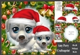 Beautiful White Dogs With Santa Hats 8x8 Mini Kit