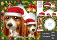 Cute Festive Beagles In Santa Hats 8x8 Mini Kit