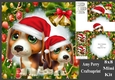 Cute Brown Dogs In Santa Hats 8x8 Mini Kit
