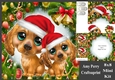 Cute Light Brown Dogs In Santa Hats 8x8 Mini Kit
