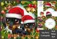 Cute Black & Brown Dogs In Santa Hats 8x8 Mini Kit