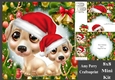 Cute Beige Dogs In Santa Hats 8x8 Mini Kit