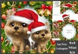 Cute Brown Terriers In Santa Hats 8x8 Mini Kit