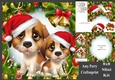 Gorgeous Brown & White Dogs In Santa Hats 8x8 Mini Kit