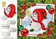 Cute Snowman With Bell 8x8