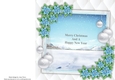 Beautiful Blue Floral Christmas Insert 8x8