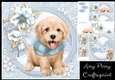 Gorgeous Fluffy Dog With Blue Flowers 8x8 Mini Kit