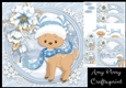 Gorgeous Reindeer In Winter Hat With Blue Flowers 8x8 Mini Kit