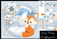 Gorgeous Fox In Winter Hat With Blue Flowers 8x8 Mini Kit