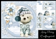 Gorgeous Dog In Winter Hat With Blue Flowers 8x8 Mini Kit