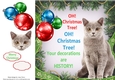 Oh Christmas Tree Humor Grey Cat 8x8