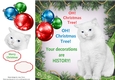Oh Christmas Tree Humor White Cat 8x8