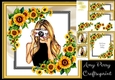 Beautiful Lady And Her Camera  With Sunflowers 8x8 Mini Kit