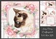 Beautiful Siamese Cat With Pink Roses 8x8 Mini Kit