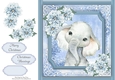 Gorgeous Elephant With Blue Festive Flowers 8x8