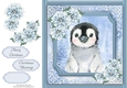 Gorgeous Penguin With Blue Festive Flowers 8x8