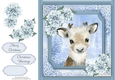 Gorgeous Reindeer With Blue Festive Flowers 8x8