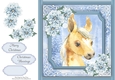 Gorgeous Horse With Blue Festive Flowers 8x8