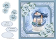 Gorgeous Snowman With Blue Festive Flowers 8x8