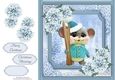 Gorgeous Mouse With Blue Festive Flowers 8x8