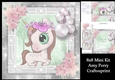 Beautiful Unicorn 2 with pink Christmas flowers 8x8 Mini Kit
