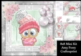 Beautiful Owl in a bobble hat with pink Christmas flowers 8x8 Mini Kit
