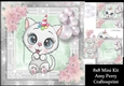 Beautiful Cat-unicorn with pink Christmas flowers 8x8 Mini Kit