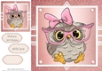 Gorgeous Owl With Glasses In Rose Gold Frame 8x8