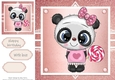 Gorgeous Panda With bow In Rose Gold Frame 8x8