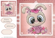 Gorgeous bunny with flowers In Rose Gold Frame 8x8