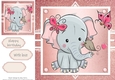 Gorgeous elephant with bird In Rose Gold Frame 8x8