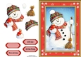 Gorgeous Snowman With Bird In Red Snowflake Frame