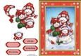 Gorgeous Snowman Family In Red Snowflake Frame