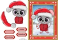 Gorgeous Mouse With Santa Hat In Red Snowflake Frame