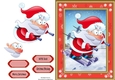 Gorgeous Skiing Santa In Red Snowflake Frame