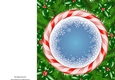 Candy Cane Frame On holly background insert blank 8x8