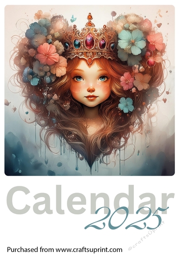 Calendar 2025 Steampunk Girls starts with Monday