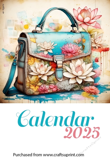 Calendar 2025 Handbags and Dresses starts with Monday