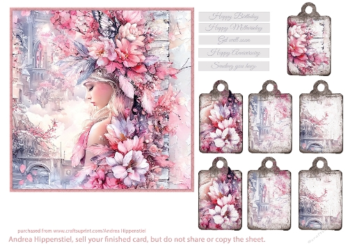 Beautiful Flower Lady in pink